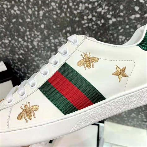 gucci white jordans with bee|Gucci ace bees and stars.